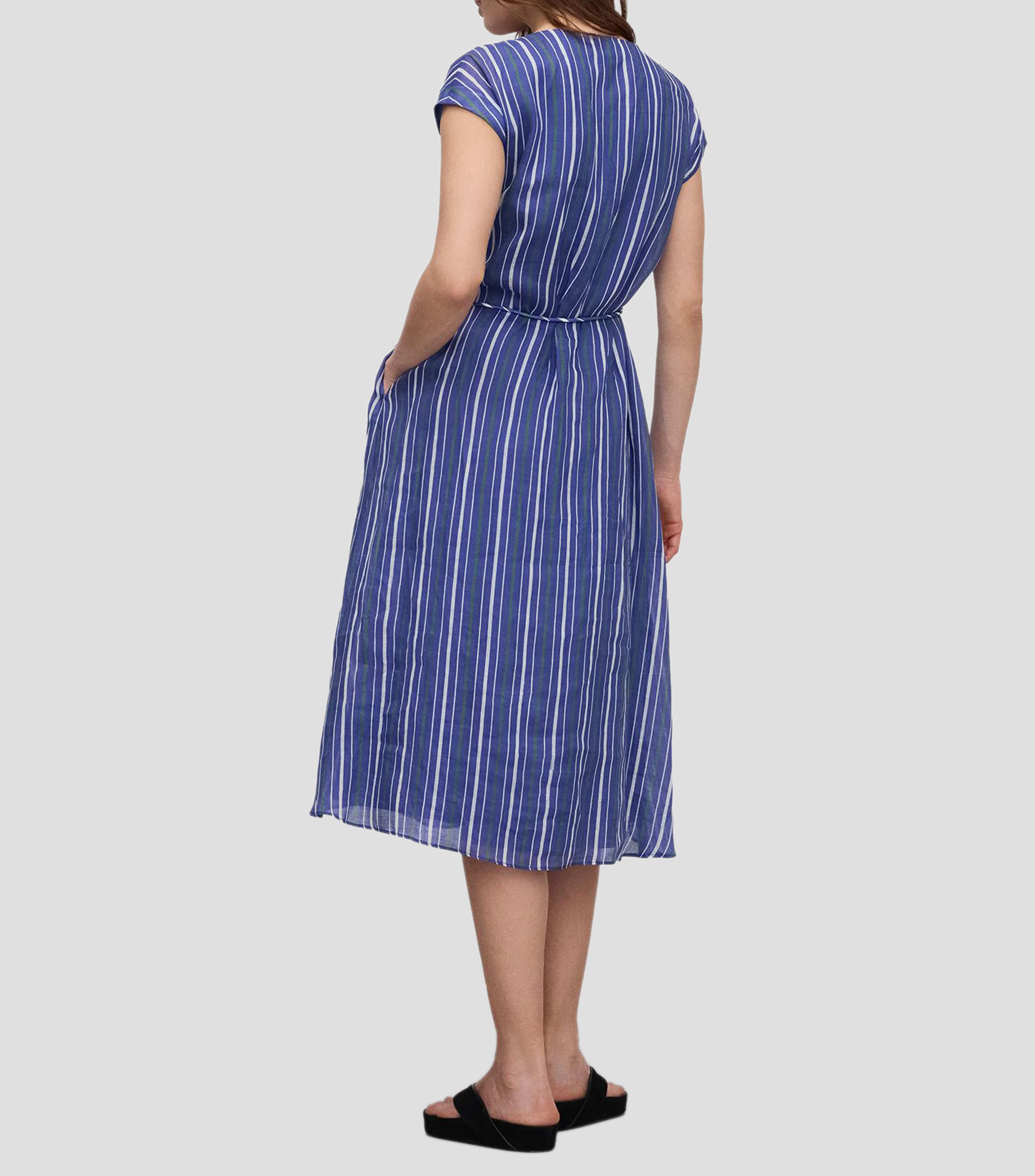 Vestido midi con rayas Mujer